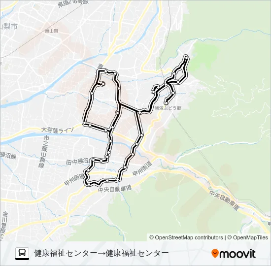 ぶどうコース２（土・日・祝日）１・３・５便 Bus Line Map
