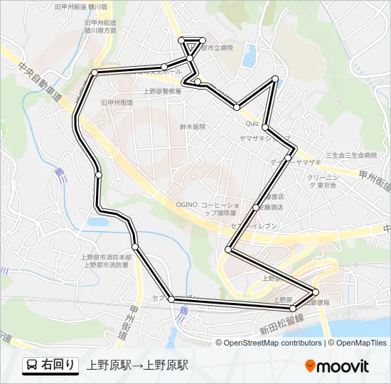 右回り バスの路線図