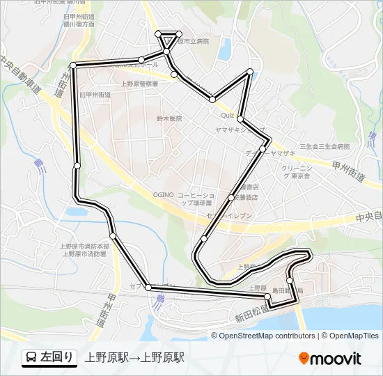 左回り バスの路線図