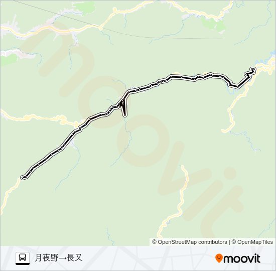 月夜野発  長又方面行き Bus Line Map