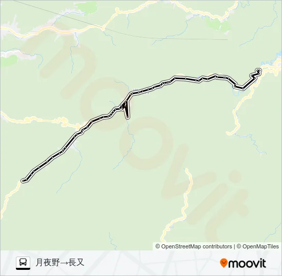 月夜野発  長又方面行き Bus Line Map