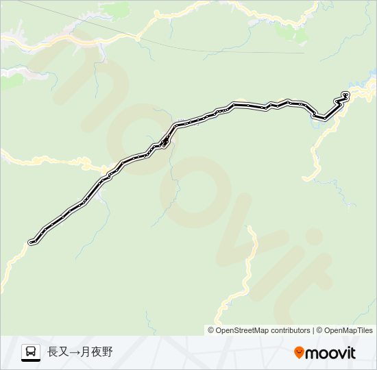 長又発  月夜野方面行き バスの路線図
