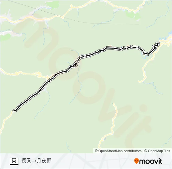 長又発  月夜野方面行き Bus Line Map