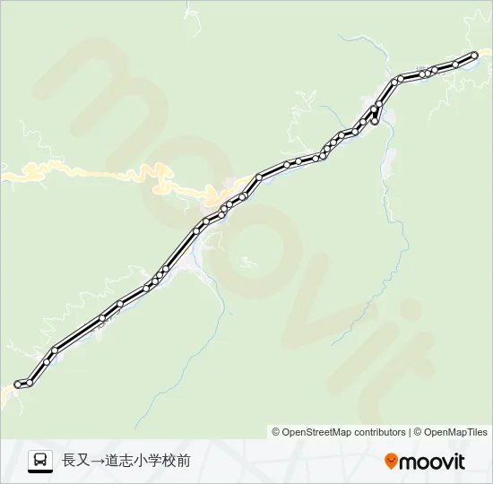 長又発  道志小学校前方面行き Bus Line Map