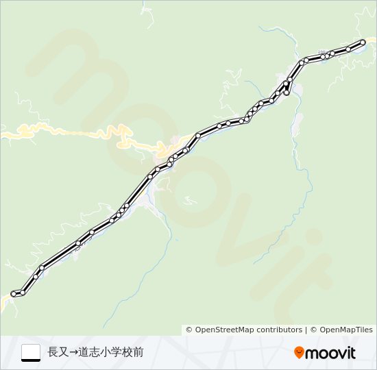 長又発  道志小学校前方面行き bus Line Map