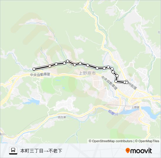本町三丁目発  不老下方面行き bus Line Map
