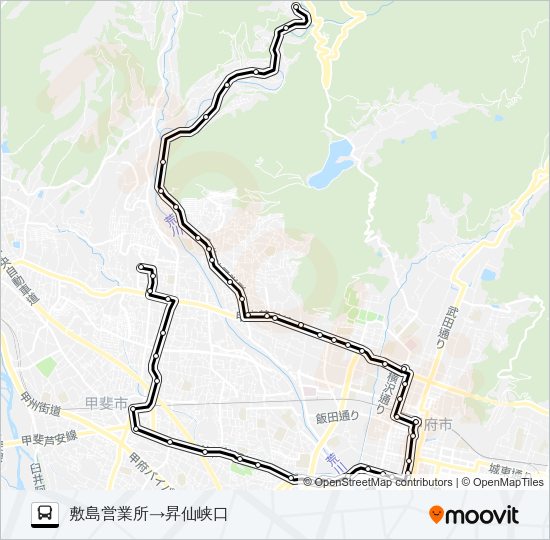 03:敷島営業所発  昇仙峡口方面行き Bus Line Map