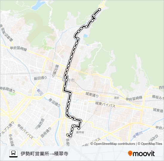 12:伊勢町営業所発  積翠寺方面行き bus Line Map