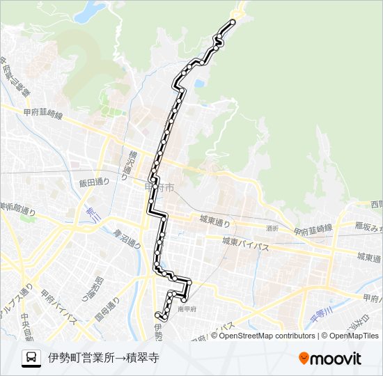 12:伊勢町営業所発  積翠寺方面行き bus Line Map