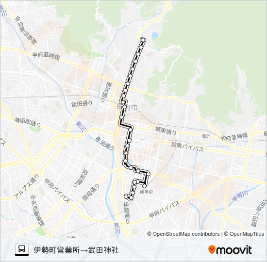 10:伊勢町営業所発  武田神社方面行き bus Line Map
