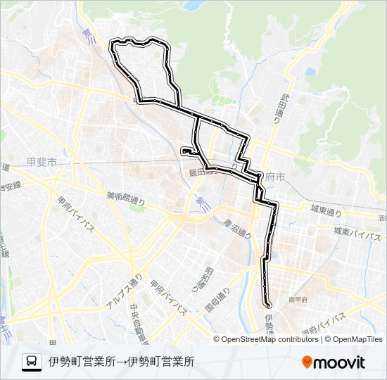 26:伊勢町営業所発 伊勢町営業所方面行き Bus Line Map