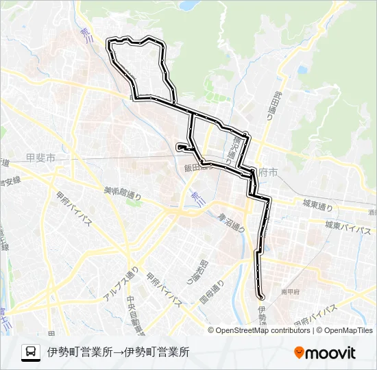 27:伊勢町営業所発  伊勢町営業所方面行き Bus Line Map