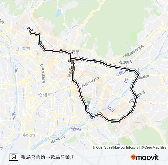 76:敷島営業所  発 (中道橋経由御所循環）敷島営業所 行き bus Line Map