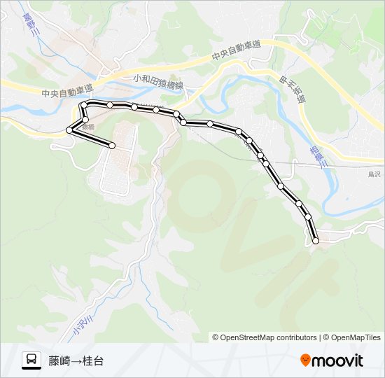 藤崎発  桂台方面行き バスの路線図