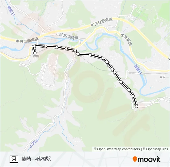 藤崎発  猿橋駅方面行き Bus Line Map