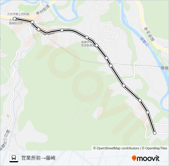 営業所前発  藤崎方面行き バスの路線図