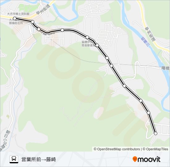 営業所前発  藤崎方面行き バスの路線図
