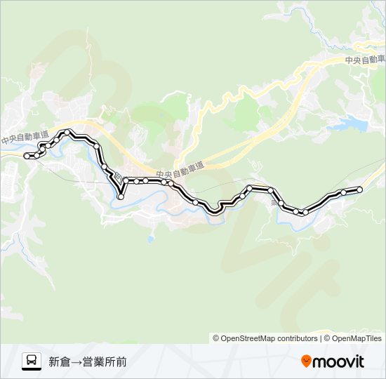 新倉発  営業所前方面行き bus Line Map