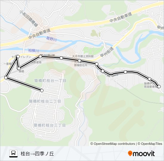 桂台発  四季の丘方面行き bus Line Map