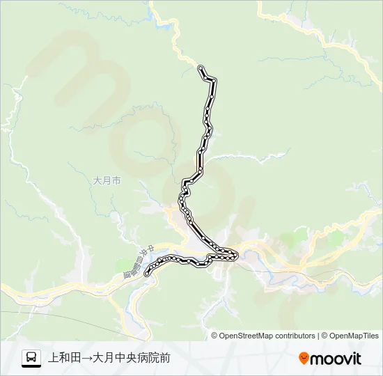 上和田発  中央病院前方面行き Bus Line Map