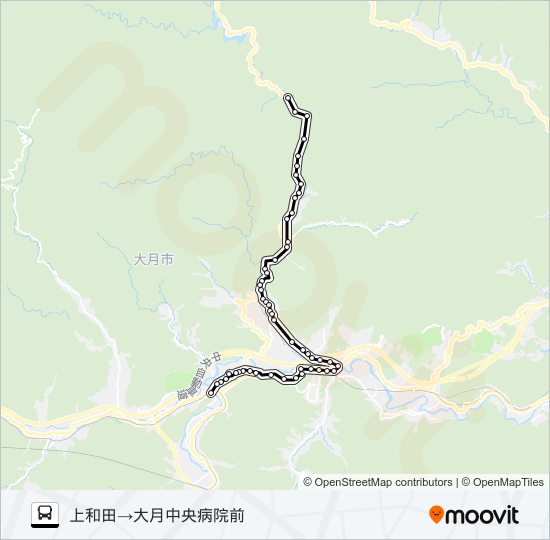 上和田発  中央病院前方面行き bus Line Map