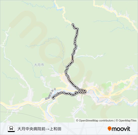中央病院前発  上和田方面行き bus Line Map