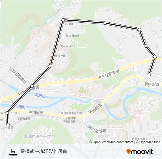 猿橋駅発  堀江製作所前方面行き Bus Line Map