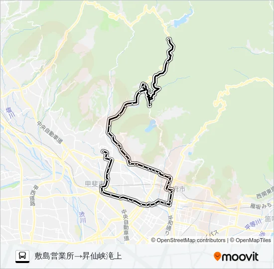 04:敷島営業所発  昇仙峡滝上方面行き Bus Line Map