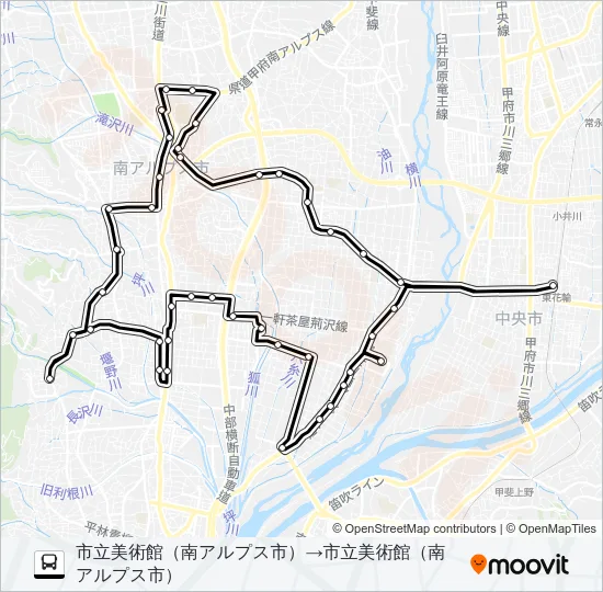 3号車:若草・甲西線（8便） Bus Line Map