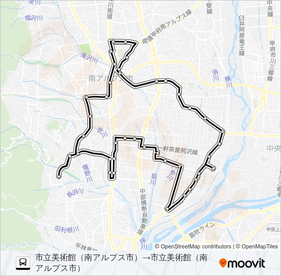 3号車:若草・甲西線（3・5便） Bus Line Map