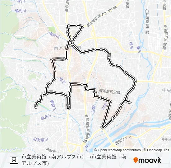 3号車:若草・甲西線（3・5便） Bus Line Map