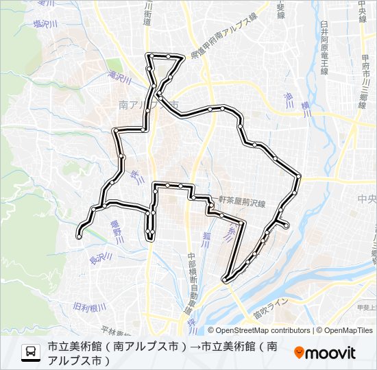 3号車:若草・甲西線（2・4・6便） bus Line Map