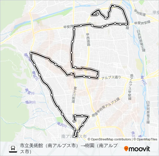 2号車:八田・白根線（2・4・6・8便） Bus Line Map