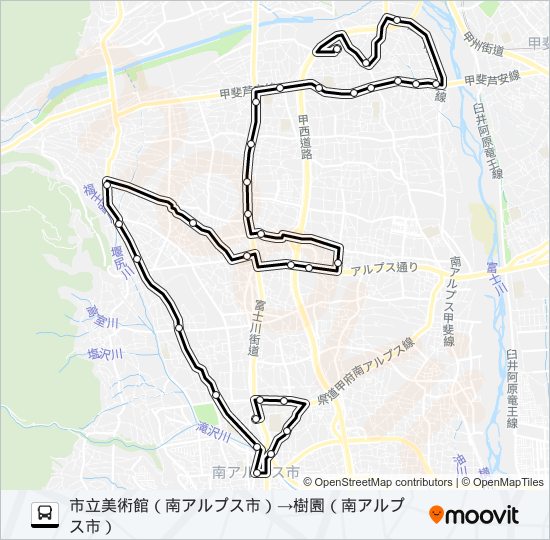 2号車:八田・白根線（2・4・6・8便） bus Line Map