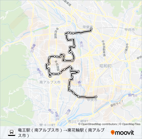5号車:八田・若草線（2・4・6・8便） bus Line Map