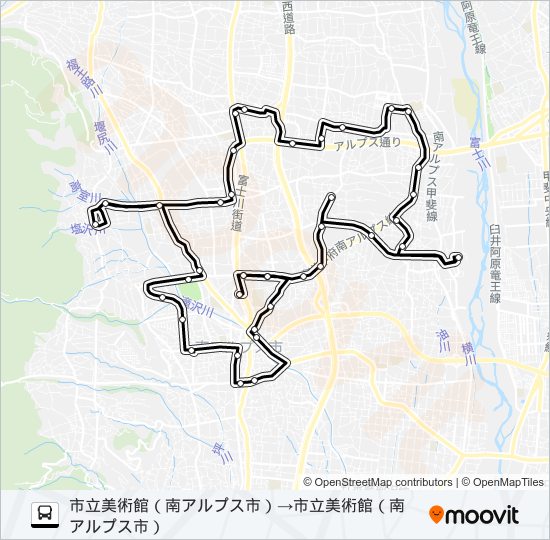 4号車:櫛形・白根線（1・3・5・7便） bus Line Map