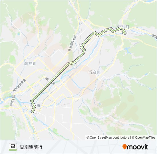 5-愛別線 バスの路線図