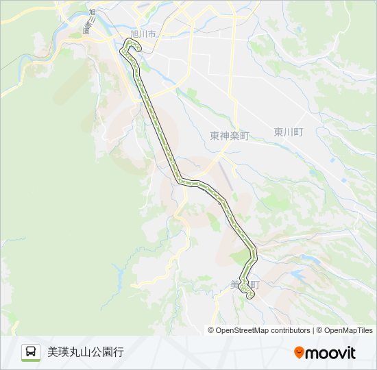 40-美瑛線 バスの路線図