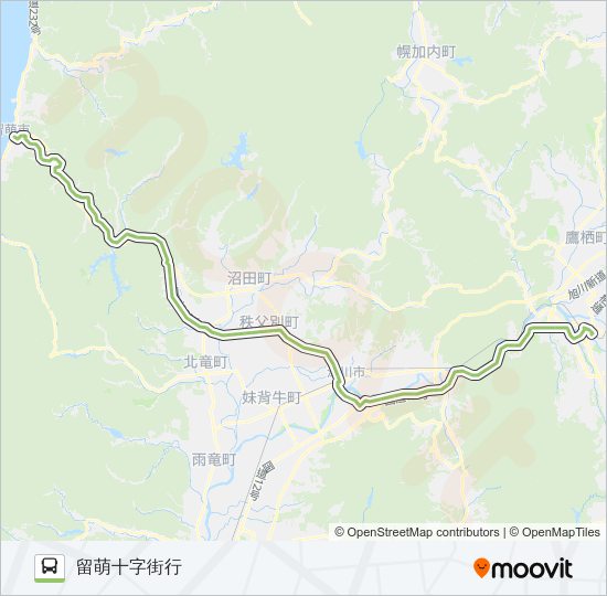 56-留萌線 バスの路線図