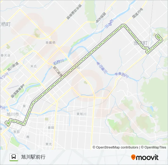 70-当麻線 Bus Line Map