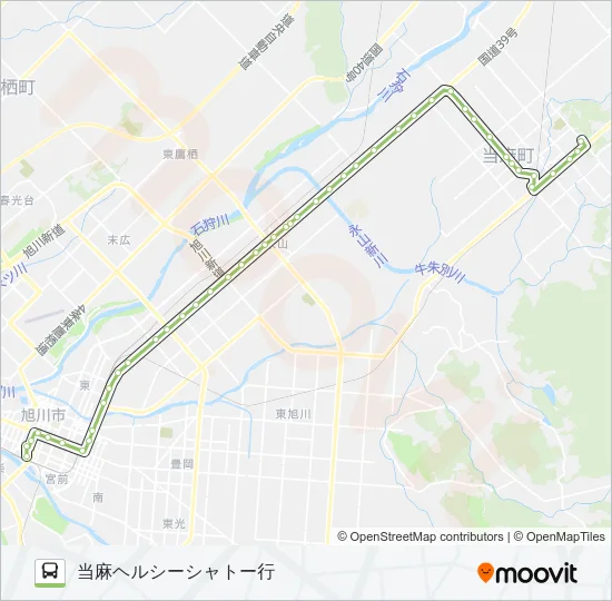 70-当麻線 Bus Line Map