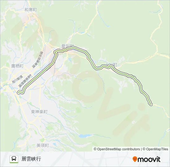 81-層雲峡線 Bus Line Map