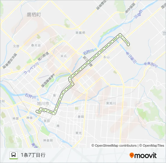 78-永山1条線 バスの路線図