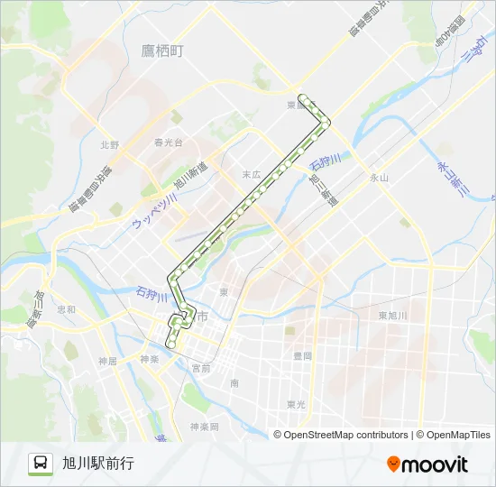 11-東鷹栖支所線 Bus Line Map