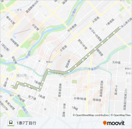 66-永山10条線 バスの路線図