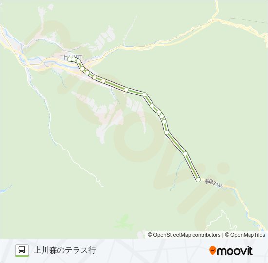 83-上川層雲峡線 bus Line Map