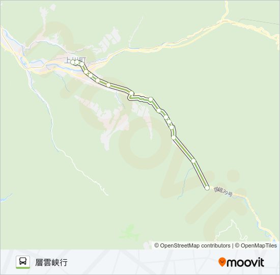 83-上川層雲峡線 bus Line Map