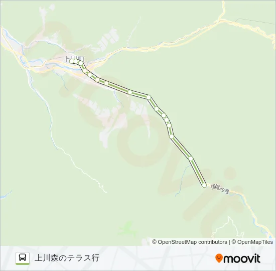 83-上川層雲峡線 Bus Line Map