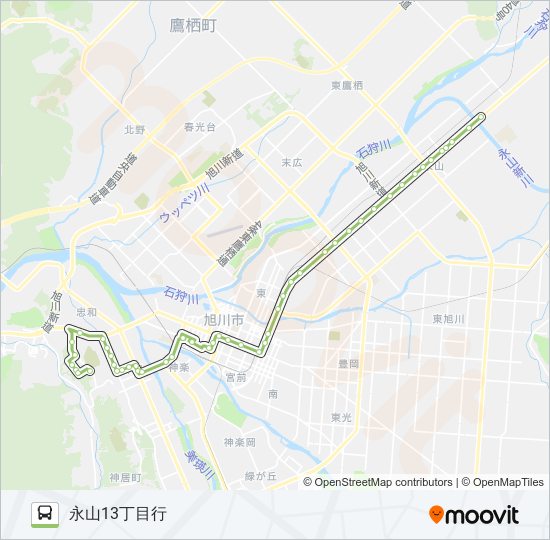 630-高砂台永山線 bus Line Map