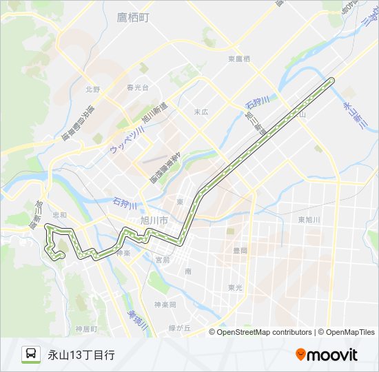 630-高砂台永山線 バスの路線図